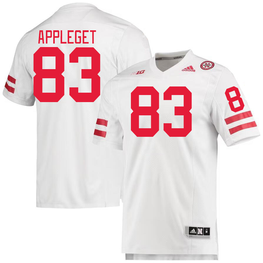 Men #83 Jake Appleget Nebraska Cornhuskers College Football Jerseys Stitched Sale-White - Click Image to Close